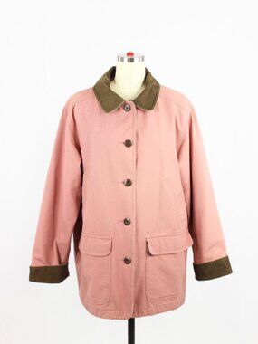 Vintage 00's LL BEAN Dusty Pink Cotton Canvas Chore Coat Barn Jacket, Size L